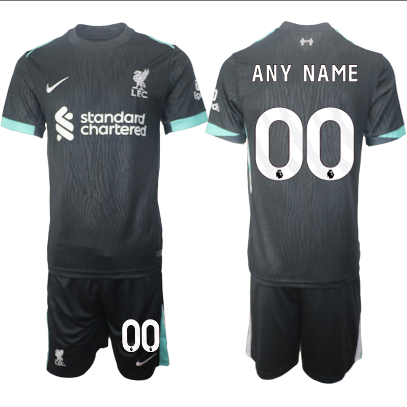 Men 2024-2025 Club Liverpool away Black customized Soccer Jersey